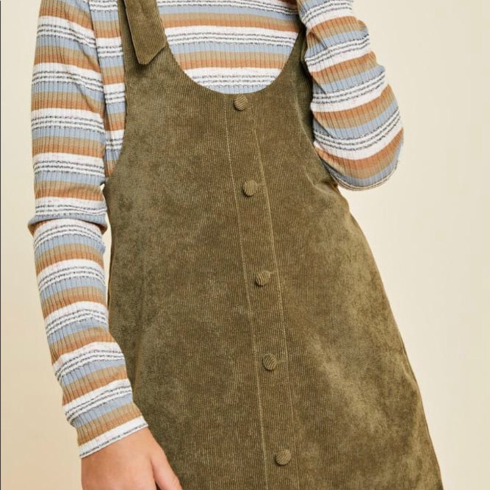 Olive Me Corduroy Overall Dress - SOLD OUT